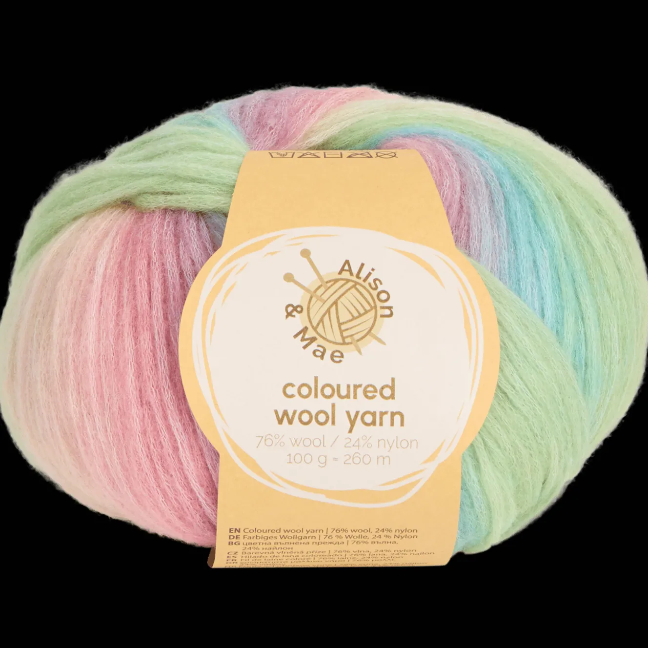 Alison & Mae gekleurd wolgaren