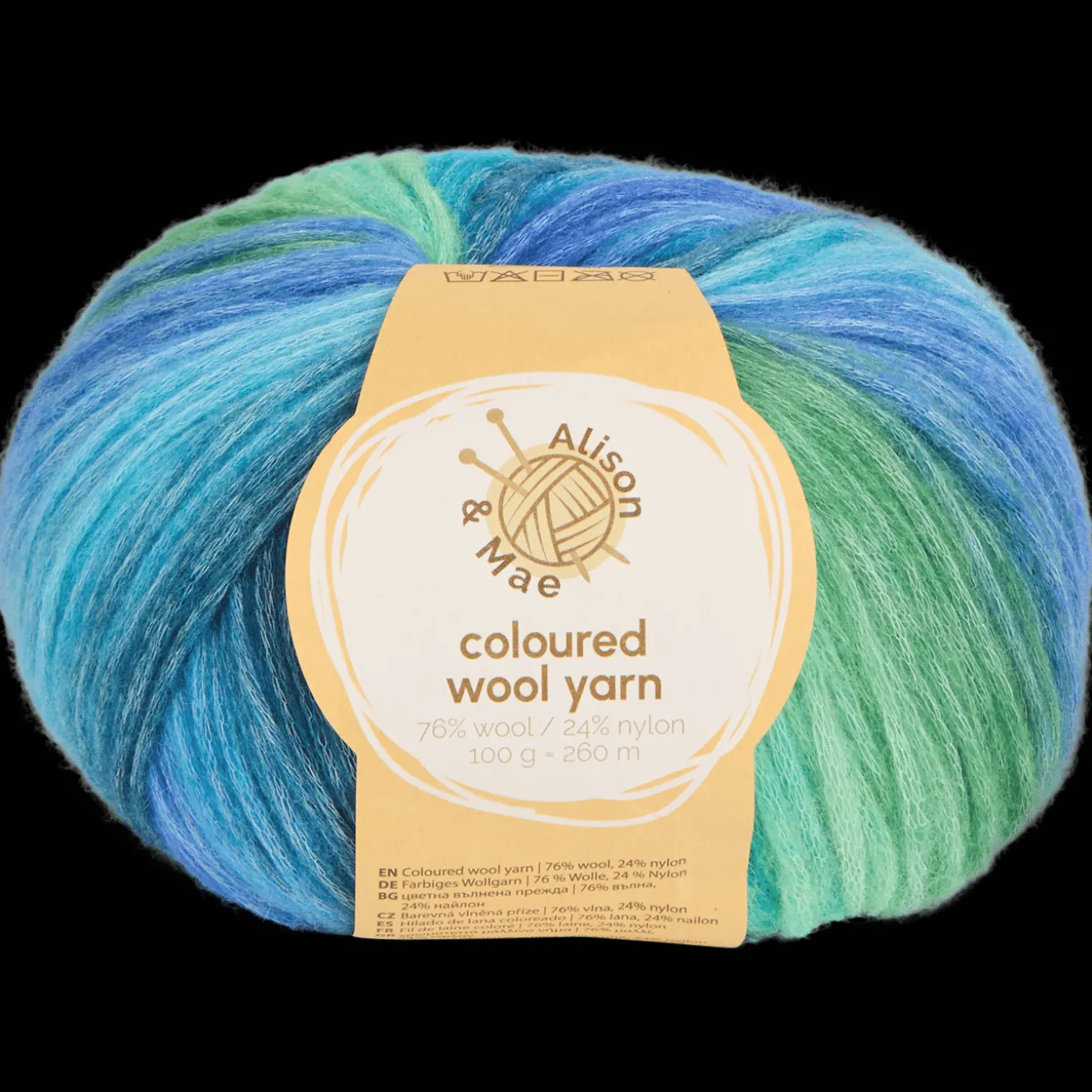 Alison & Mae gekleurd wolgaren