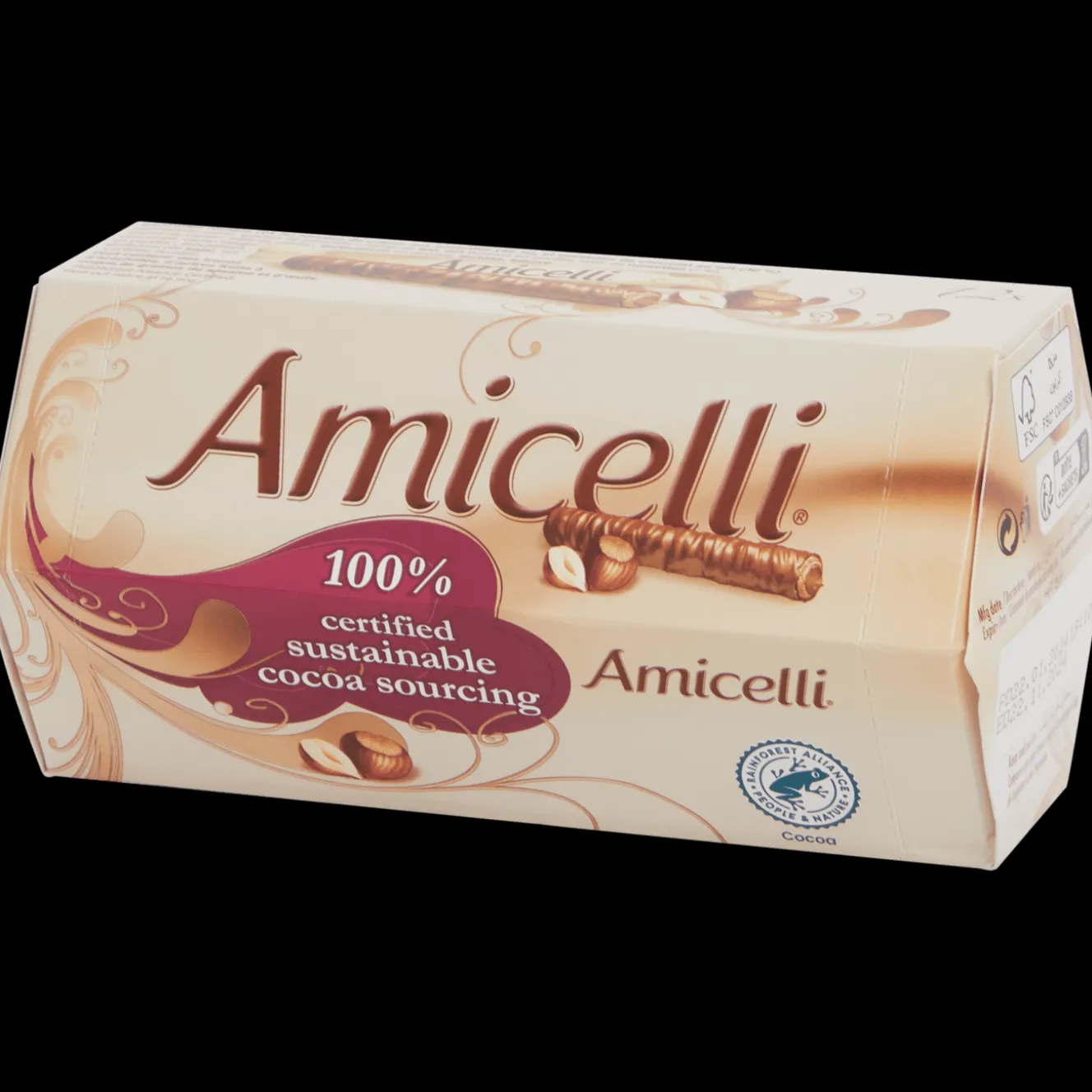 Amicelli chocolade-hazelnoot wafelrolletjes