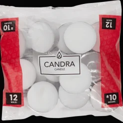 Candra maxi-theelichten wit