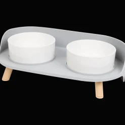 Dubbele voerbak op pootjes