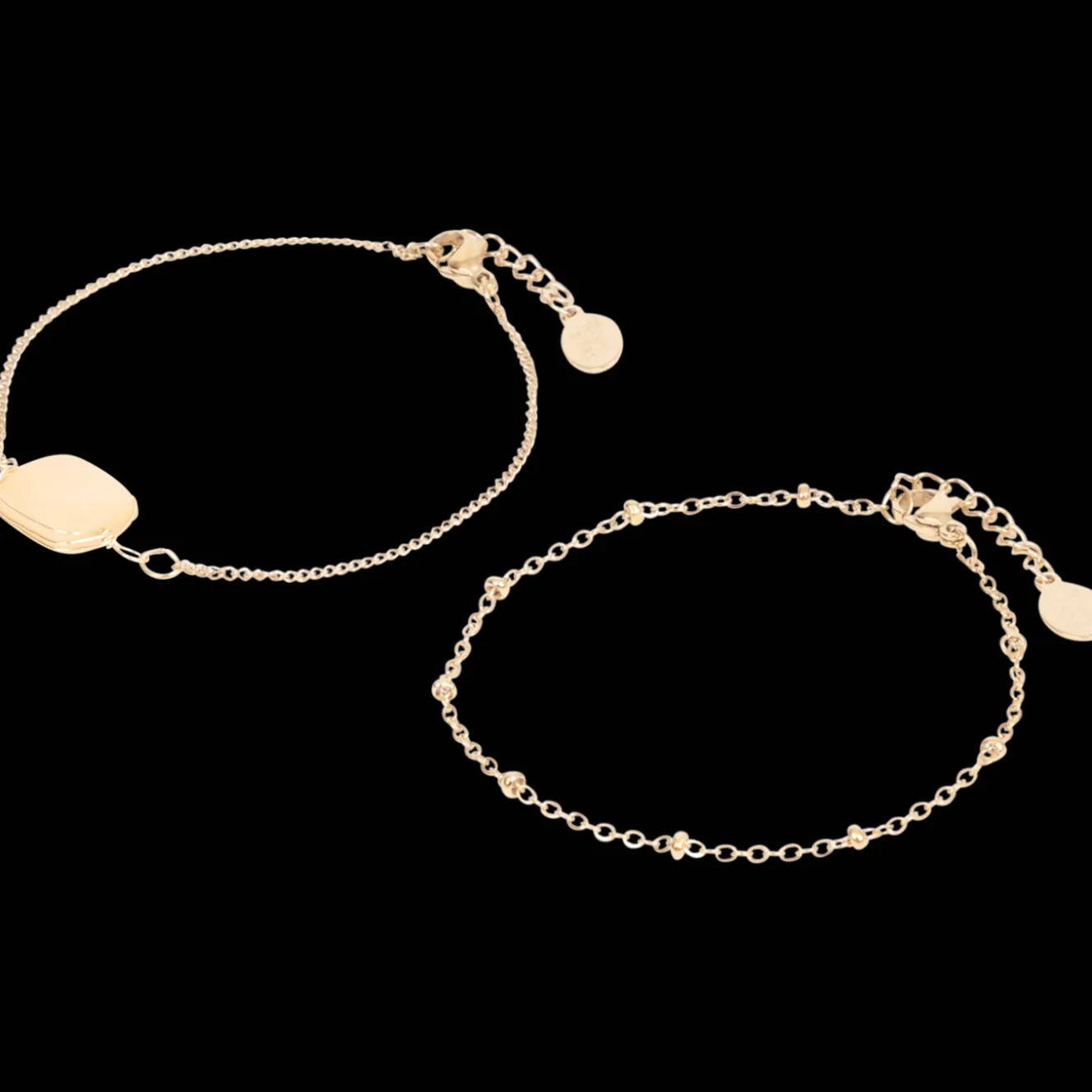 Gold plated armbandjes met edelsteen