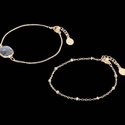 Gold plated armbandjes met edelsteen