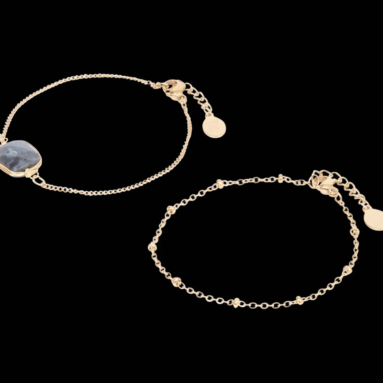 Gold plated armbandjes met edelsteen
