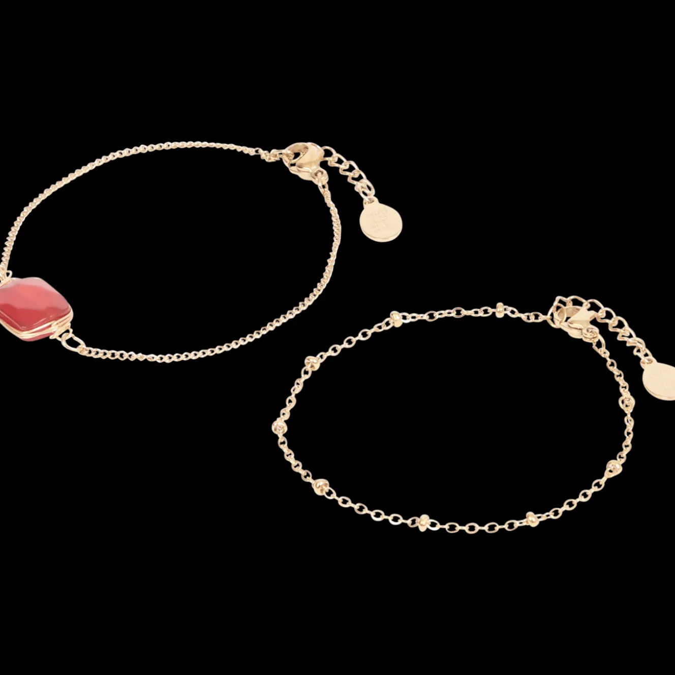 Gold plated armbandjes met edelsteen