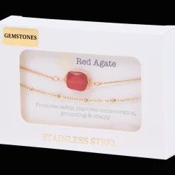 Gold plated armbandjes met edelsteen