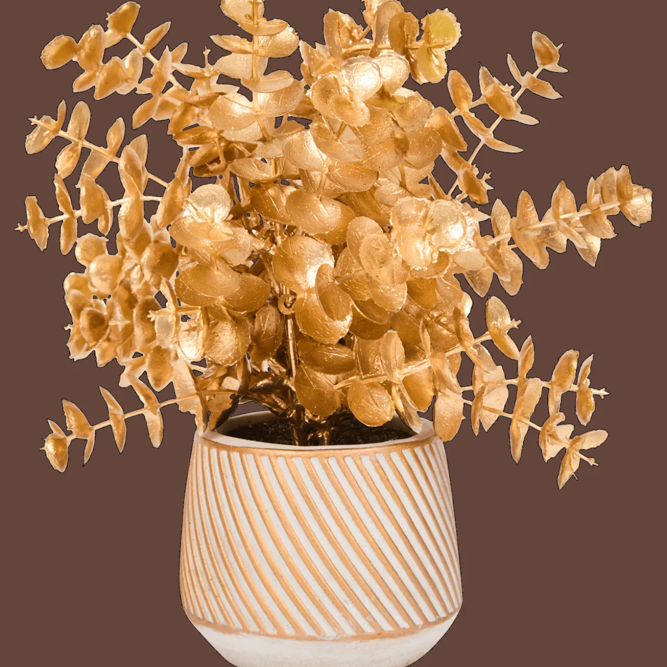 Gouden kunstplant in pot