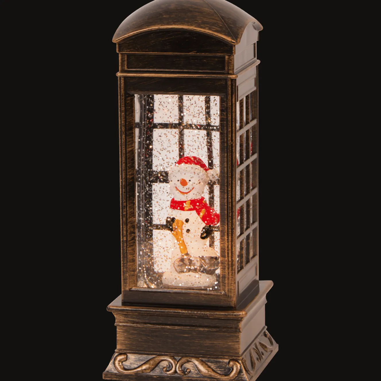 Kersttelefooncel met licht en glitters