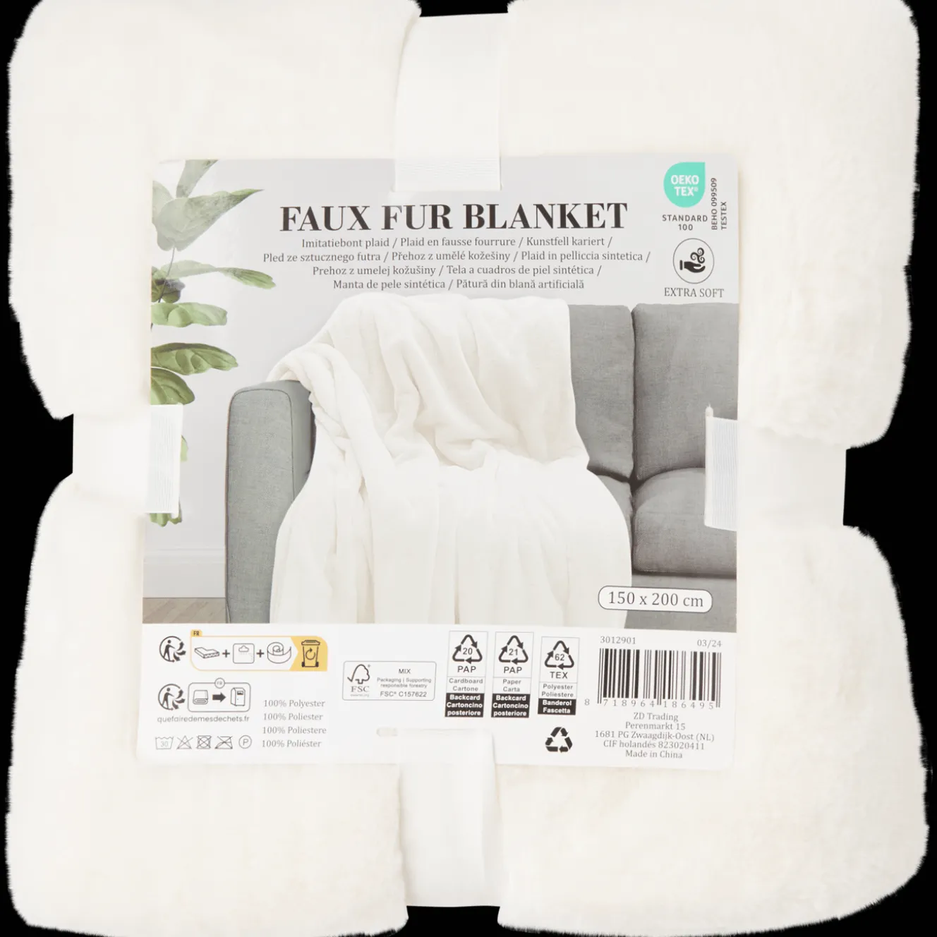 Plaid van imitatiebont