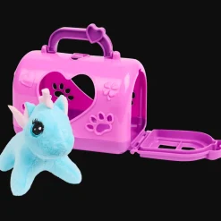 Pluchen dier in draagkoffer