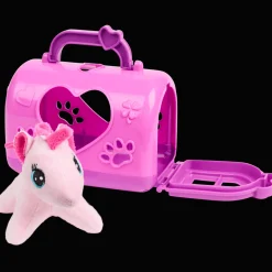 Pluchen dier in draagkoffer